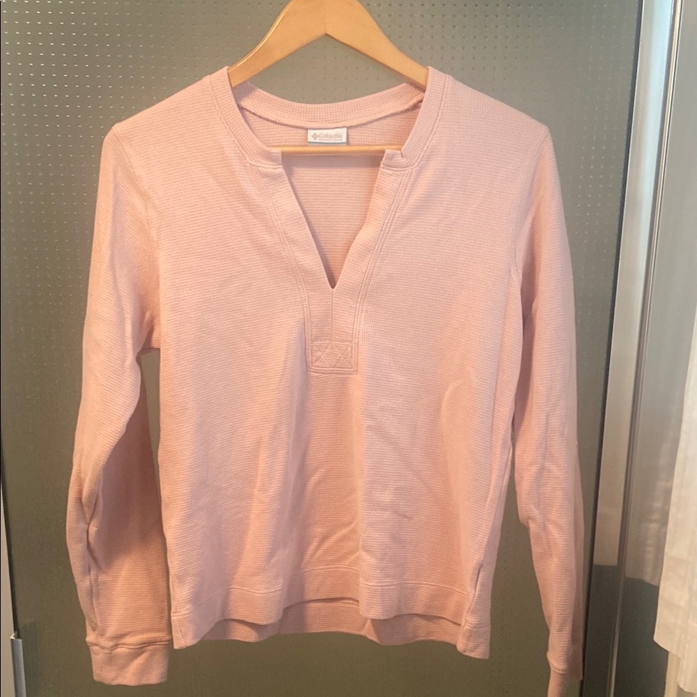 Columbia Light Pink Waffle Knit Top